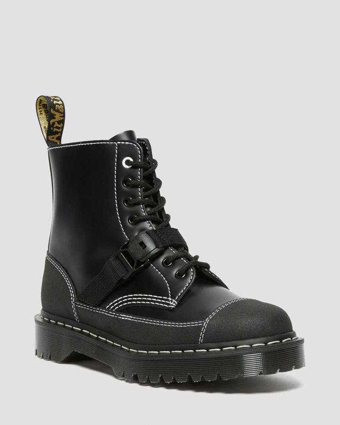 Dr Martens Mens 1460 Tech Made in England Leather Lace Up Ankle Boots Black - 57124IHFP